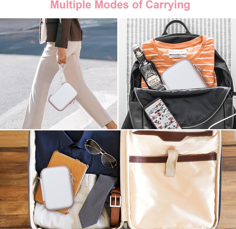 Canboc Carrying Case for KODAK Mini 2 Retro 4PASS Portable Photo Printer/KODAK Mini Shot 2 Retro 4PASS 2-in-1 Instant Digital Camera, Mesh Bag fits Photo Paper and Cable, White - Image 3